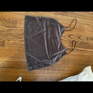 Grey velvet tank